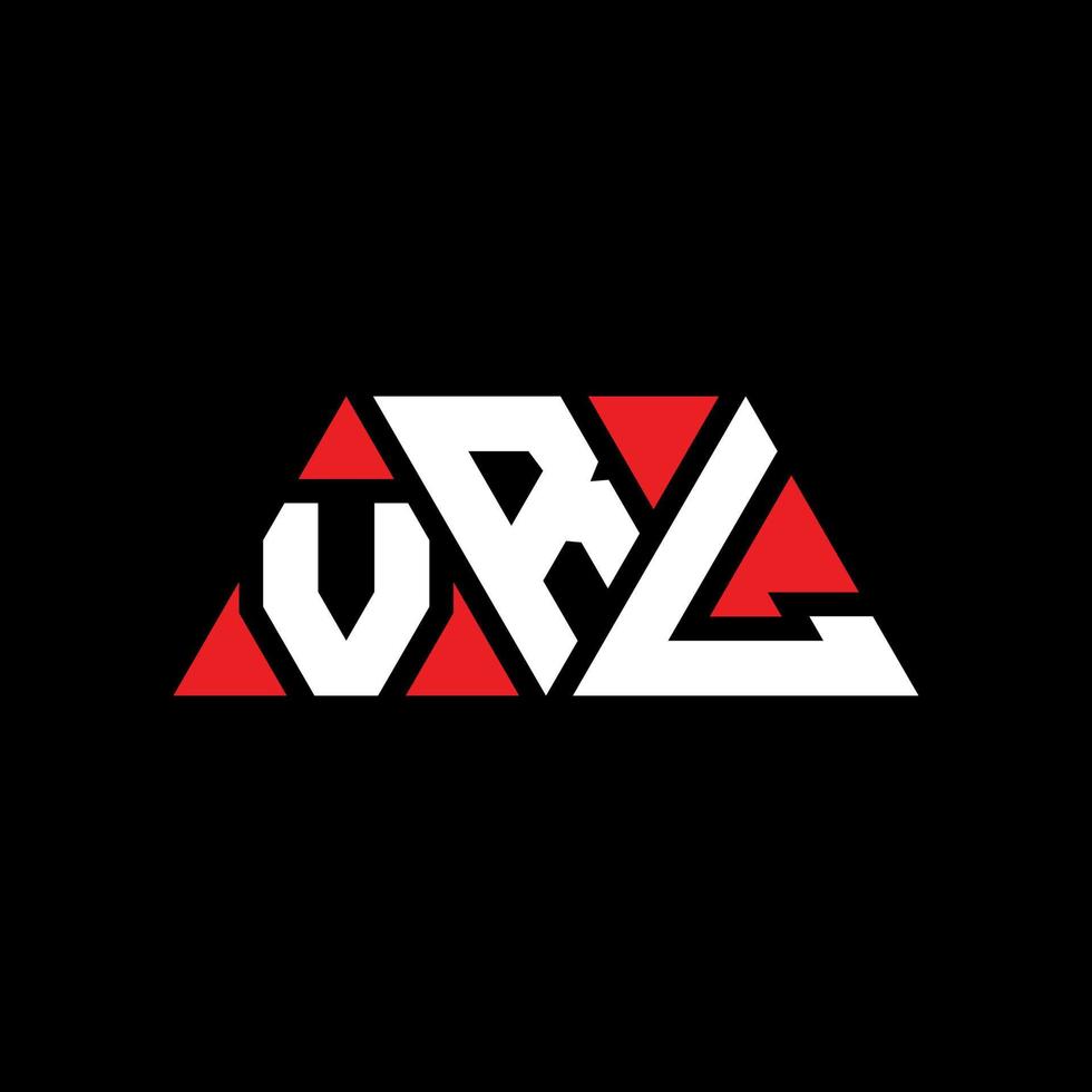 VRL-Dreieck-Buchstaben-Logo-Design mit Dreiecksform. Vrl-Dreieck-Logo-Design-Monogramm. Vrl-Dreieck-Vektor-Logo-Vorlage mit roter Farbe. vrl dreieckiges Logo einfaches, elegantes und luxuriöses Logo. vrl vektor