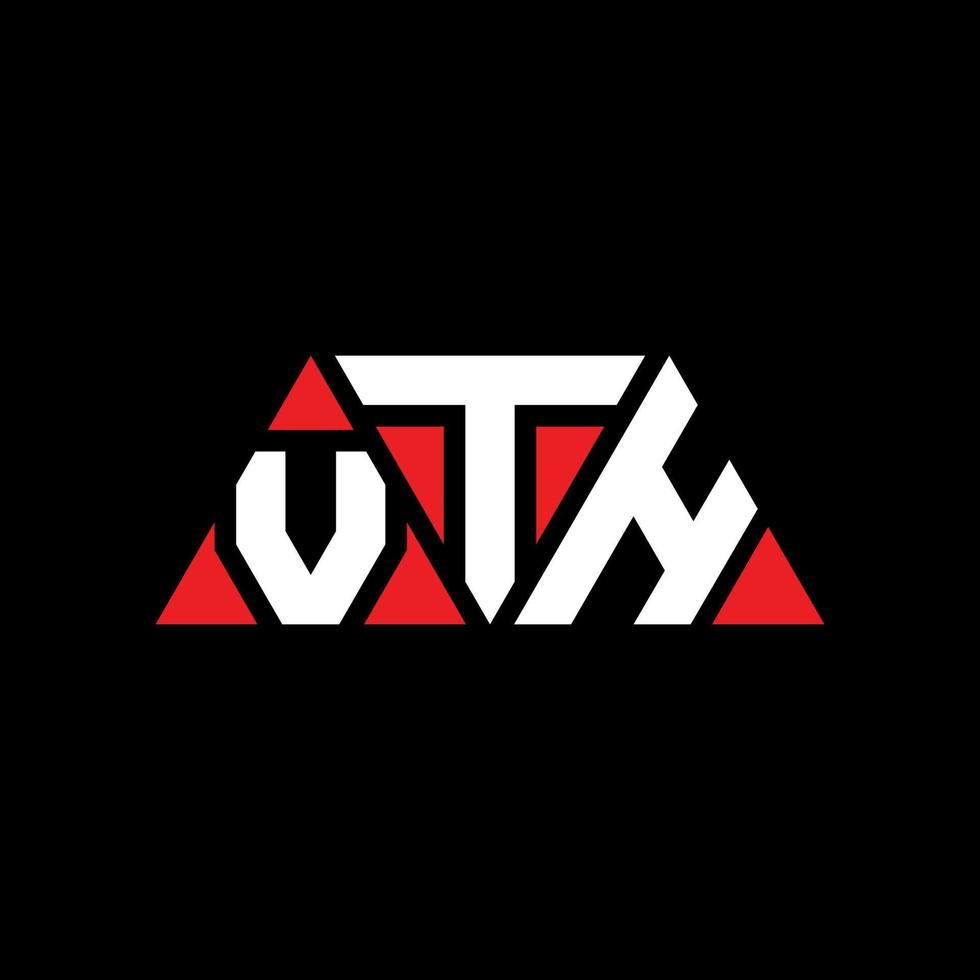 vth Dreiecksbuchstaben-Logo-Design mit Dreiecksform. vth-Dreieck-Logo-Design-Monogramm. vth Dreieck-Vektor-Logo-Vorlage mit roter Farbe. vth dreieckiges Logo einfaches, elegantes und luxuriöses Logo. vth vektor