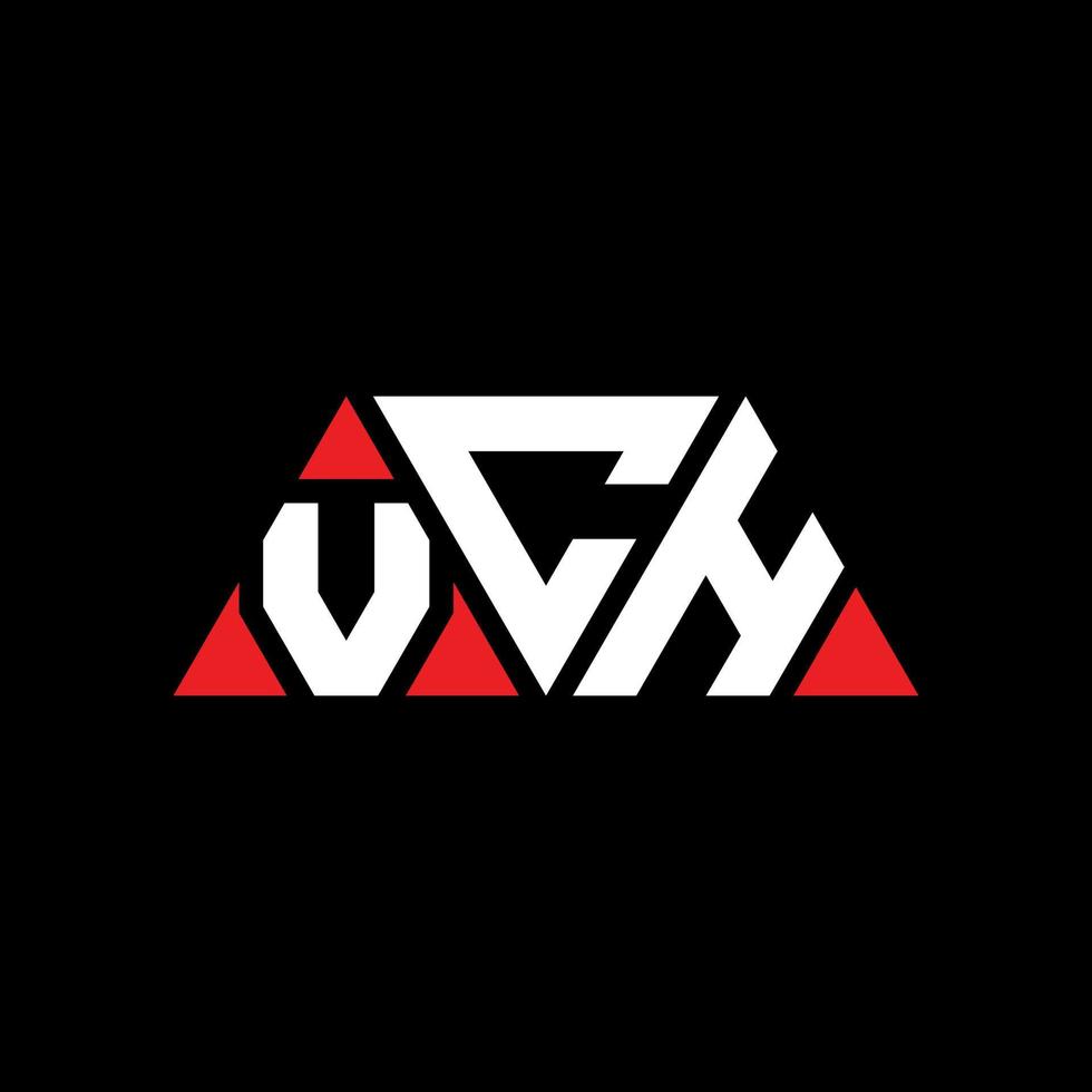 Vch-Dreieck-Buchstaben-Logo-Design mit Dreiecksform. VCH-Dreieck-Logo-Design-Monogramm. VCH-Dreieck-Vektor-Logo-Vorlage mit roter Farbe. vch dreieckiges Logo einfaches, elegantes und luxuriöses Logo. vch vektor