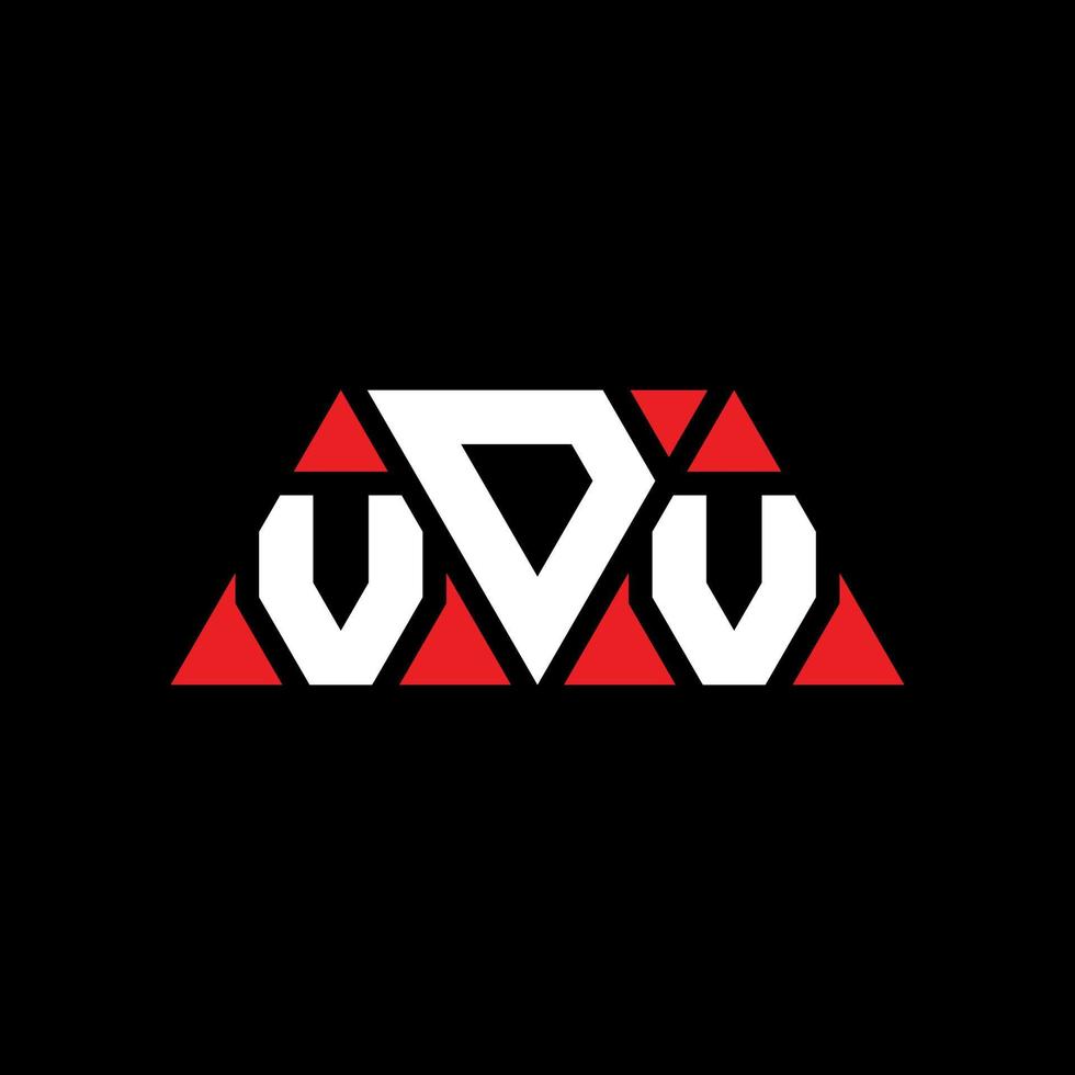 Vdv-Dreieck-Buchstaben-Logo-Design mit Dreiecksform. Vdv-Dreieck-Logo-Design-Monogramm. Vdv-Dreieck-Vektor-Logo-Vorlage mit roter Farbe. vdv dreieckiges Logo einfaches, elegantes und luxuriöses Logo. vdv vektor