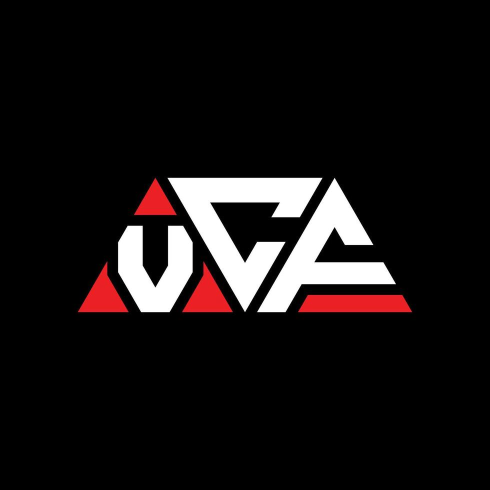 Vcf-Dreieck-Buchstaben-Logo-Design mit Dreiecksform. VCF-Dreieck-Logo-Design-Monogramm. VCF-Dreieck-Vektor-Logo-Vorlage mit roter Farbe. vcf dreieckiges Logo einfaches, elegantes und luxuriöses Logo. vcf vektor