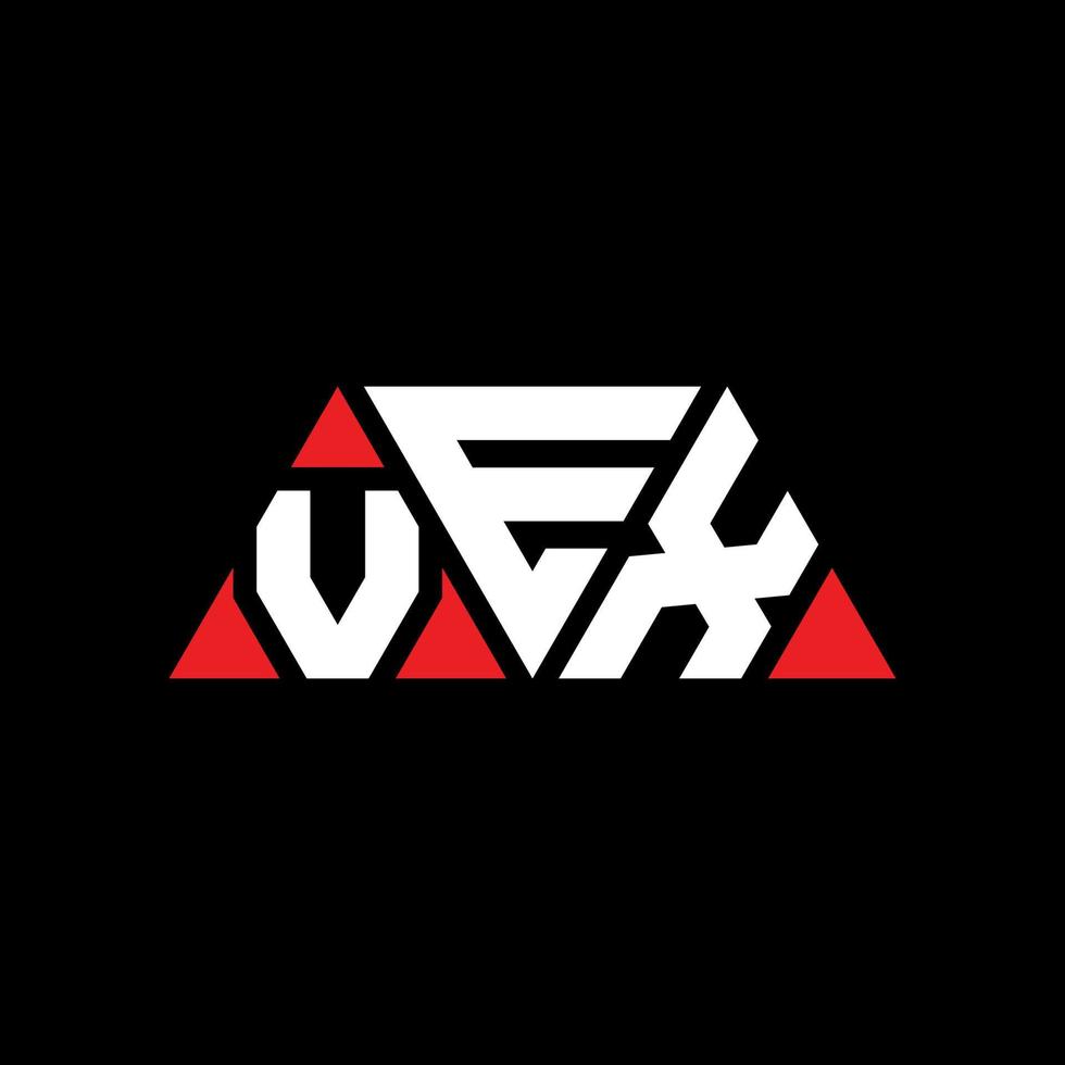 Vex-Dreieck-Buchstaben-Logo-Design mit Dreiecksform. ärgerliches Dreieck-Logo-Design-Monogramm. Vex-Dreieck-Vektor-Logo-Vorlage mit roter Farbe. Vex dreieckiges Logo einfaches, elegantes und luxuriöses Logo. ärgern vektor