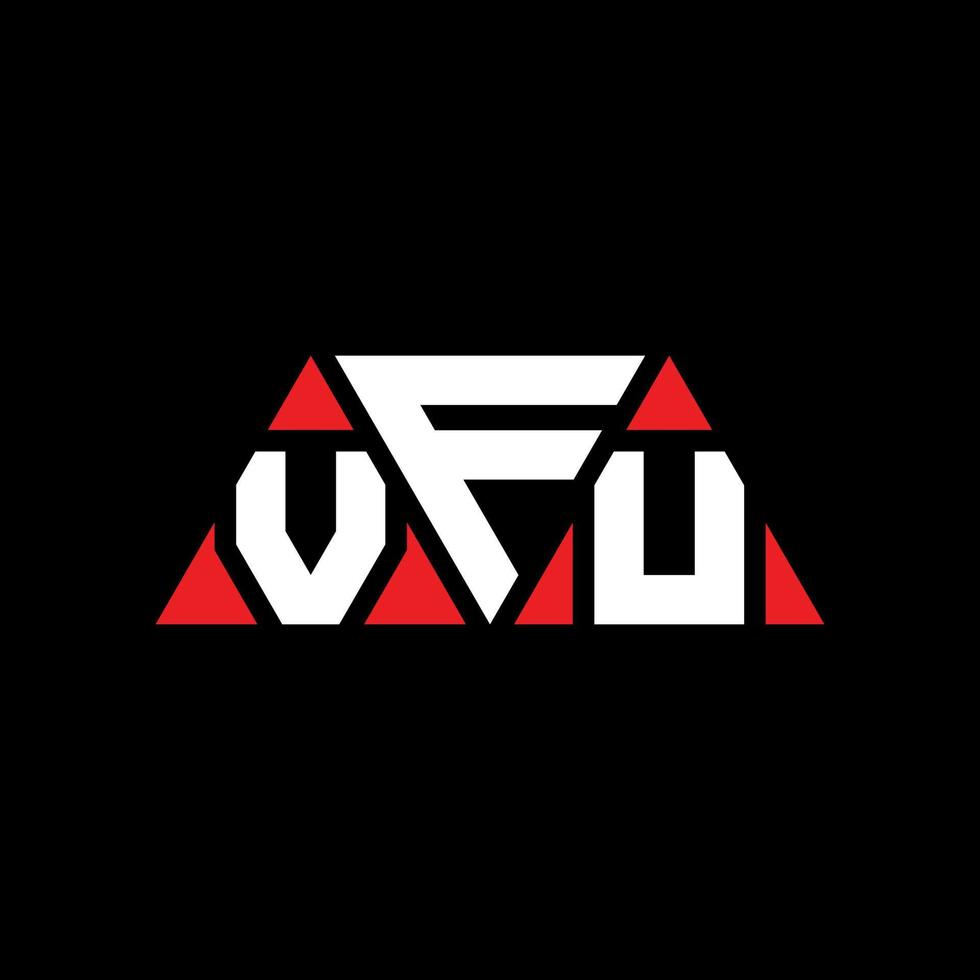 vfu triangel bokstavslogotypdesign med triangelform. vfu triangel logotyp design monogram. vfu triangel vektor logotyp mall med röd färg. vfu triangulär logotyp enkel, elegant och lyxig logotyp. vfu