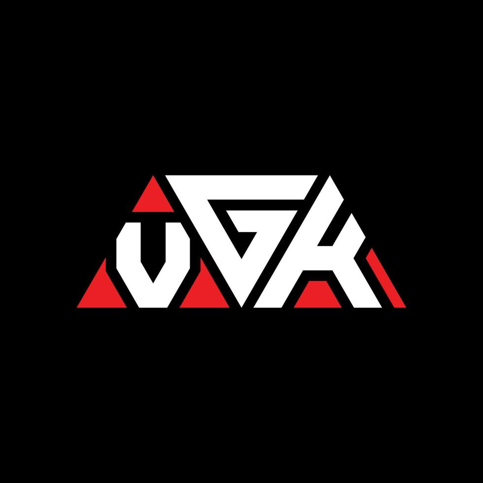 vgk-Dreieck-Buchstaben-Logo-Design mit Dreiecksform. Vgk-Dreieck-Logo-Design-Monogramm. vgk-Dreieck-Vektor-Logo-Vorlage mit roter Farbe. vgk dreieckiges Logo einfaches, elegantes und luxuriöses Logo. vgk vektor