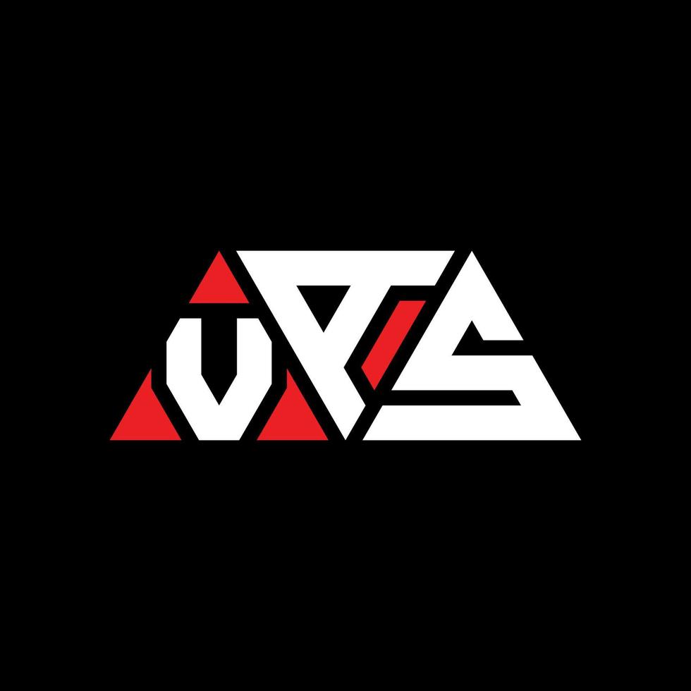 vas-Dreieck-Buchstaben-Logo-Design mit Dreiecksform. Vas-Dreieck-Logo-Design-Monogramm. Vas-Dreieck-Vektor-Logo-Vorlage mit roter Farbe. vas dreieckiges Logo einfaches, elegantes und luxuriöses Logo. was vektor