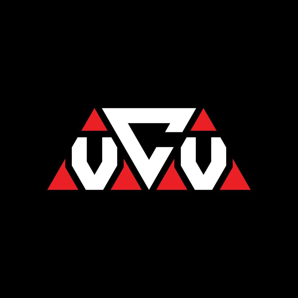 Vcv-Dreieck-Buchstaben-Logo-Design mit Dreiecksform. VCV-Dreieck-Logo-Design-Monogramm. Vcv-Dreieck-Vektor-Logo-Vorlage mit roter Farbe. vcv dreieckiges Logo einfaches, elegantes und luxuriöses Logo. vcv vektor