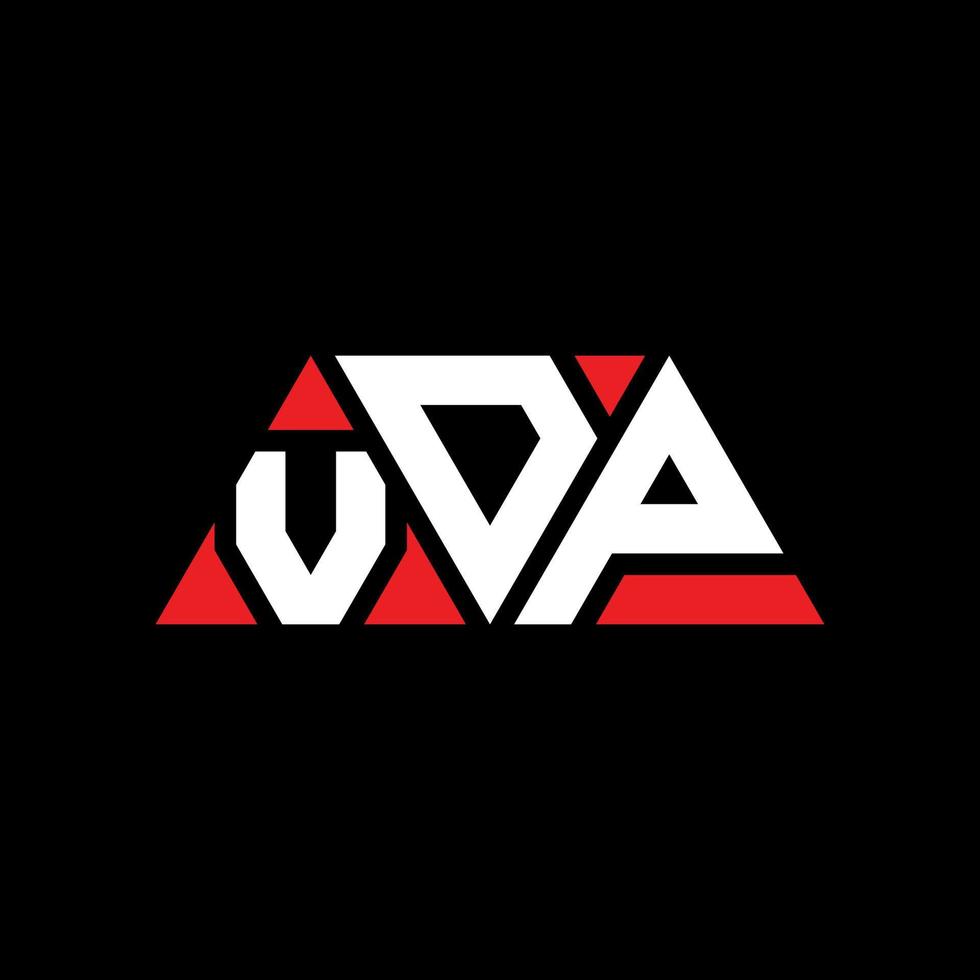 vdp-Dreieck-Buchstaben-Logo-Design mit Dreiecksform. vdp-Dreieck-Logo-Design-Monogramm. vdp-Dreieck-Vektor-Logo-Vorlage mit roter Farbe. vdp dreieckiges Logo einfaches, elegantes und luxuriöses Logo. vdp vektor