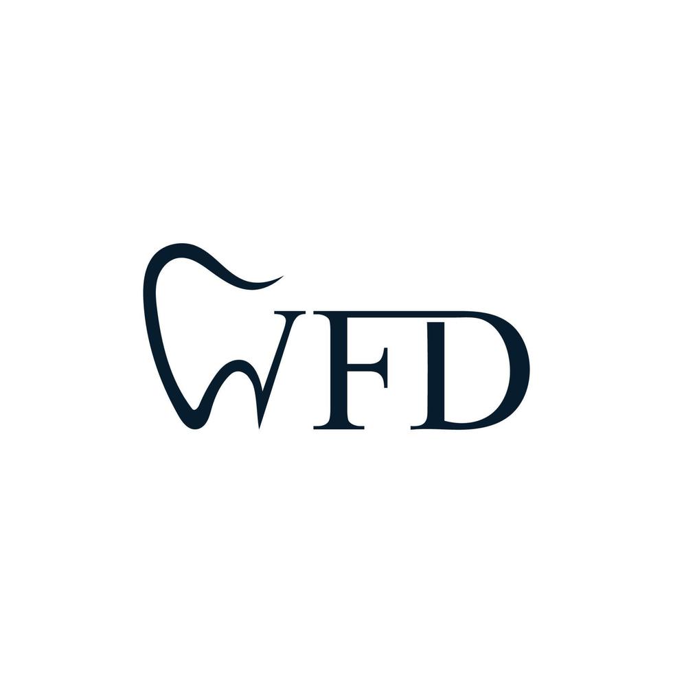 wfd dental logotyp design vektor