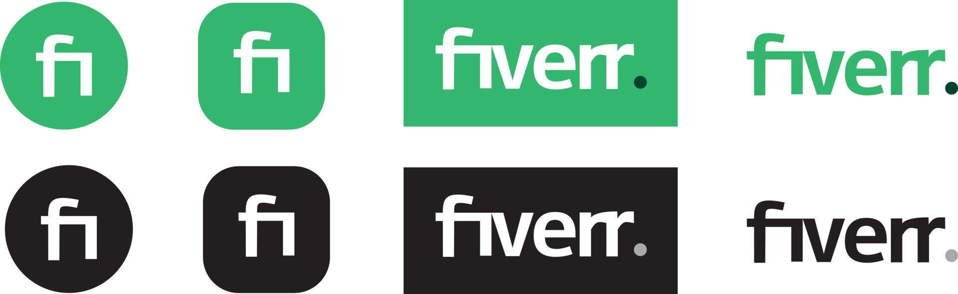 Fiverr neues 2020-Logo. Kunst- und Designvektorlogo lokalisiert auf weißem Hintergrund. redaktionelles Vektorlogo auf Papier gedruckt. vektor