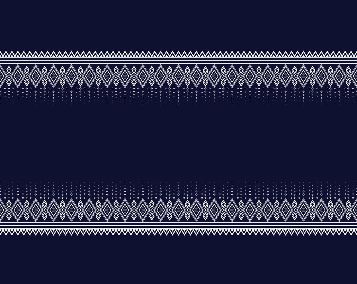 bästa geometriska etniska texturbroderidesign på mörkblå bakgrund som används i kjol, tapeter, kläder, batik, tyg, vita triangelformer vektor, illustrationsmallar vektor