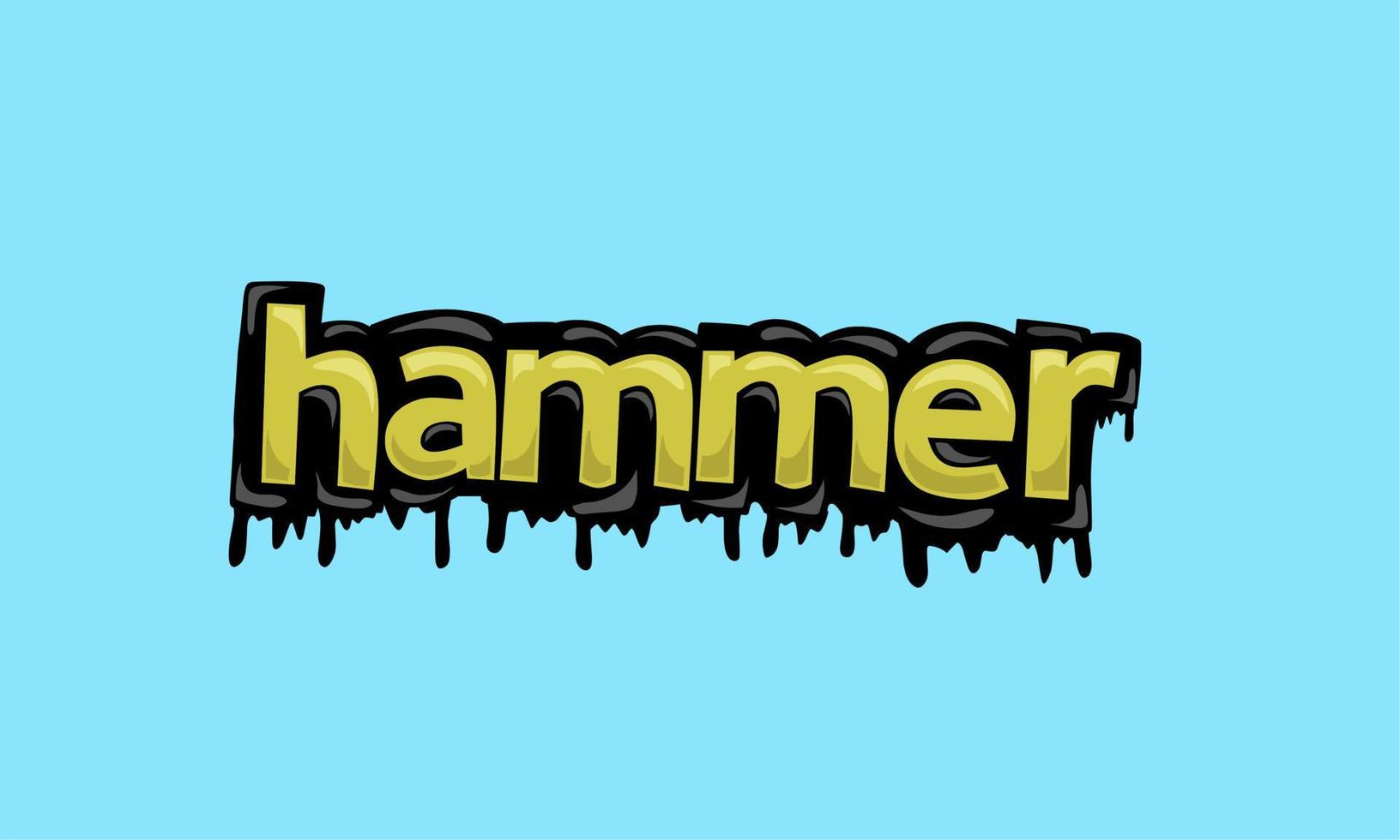 hammare skriver vektordesign på blå bakgrund vektor