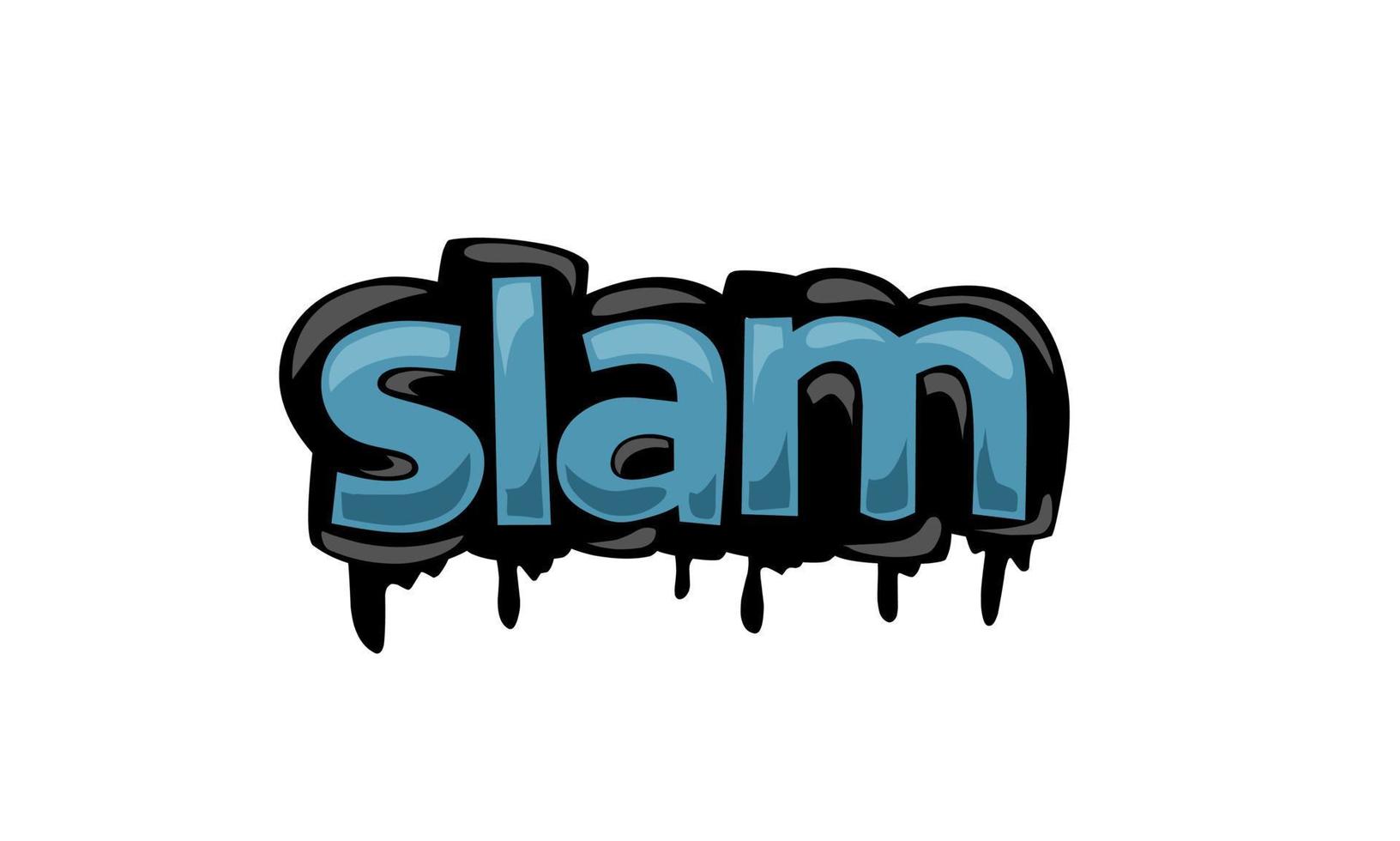 Slam-Schreibvektordesign auf weißem Hintergrund vektor