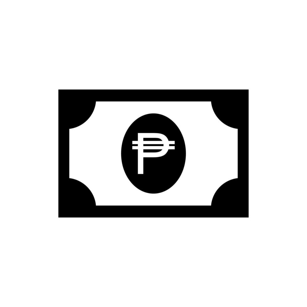 Filippinernas valutaikon symbol, php, peso pengar papper. vektor illustration