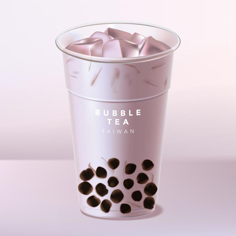 vektor taiwan iced bubble taro tee oder milchtee