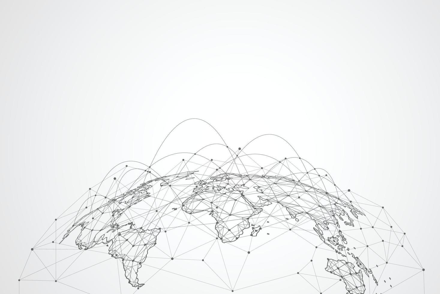 globale Netzwerkverbindung. Weltkartenpunkt- und Linienkompositionskonzept des globalen Geschäfts. Vektorillustration vektor