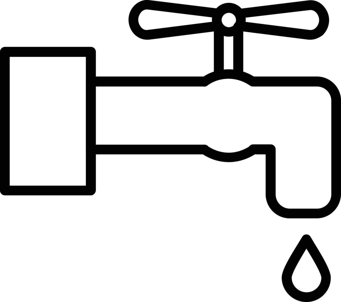 Symbol für Wasserhahn-Vektorlinie vektor