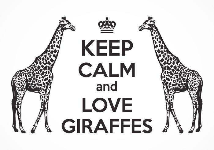 Frei behalten Ruhe und Liebe Giraffen Vektor Poster