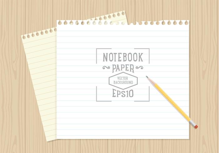 Kostenlose Notebook Papier Hintergrund Vektor