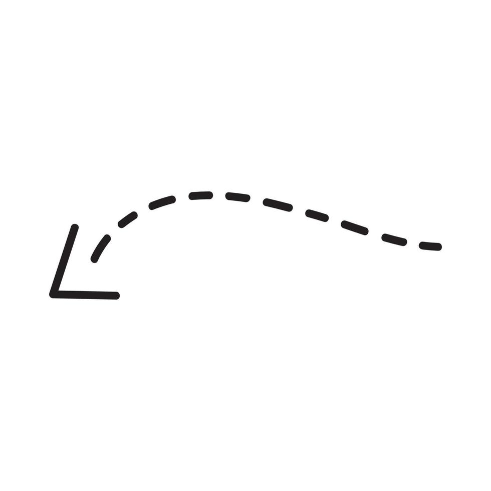 Pfeilsymbol Vektor handgezeichnet. Pfeilskizze handgefertigtes Gekritzel nach oben wischen Symbolzeichen isoliert auf weißem Hintergrund. einfaches Logo-Vektor-Design-Illustrationsbild.