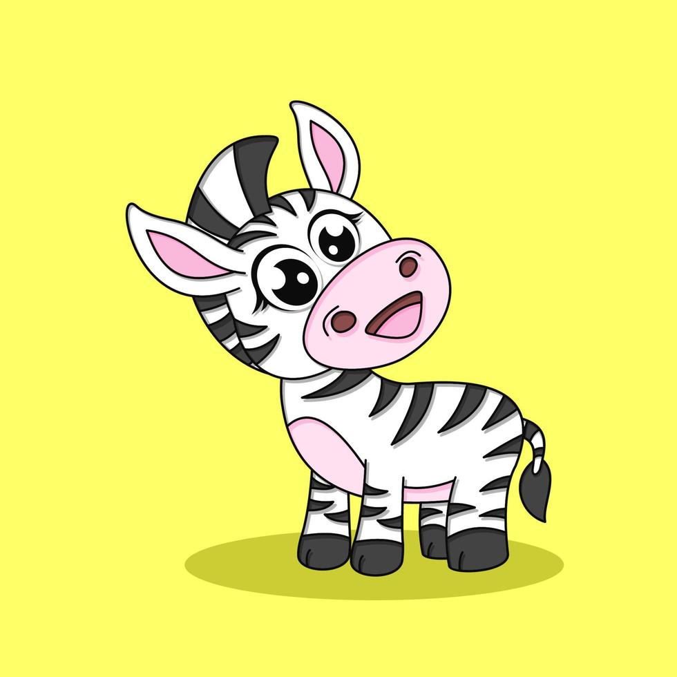 söt baby zebra tecknad. vektor ikon illustration