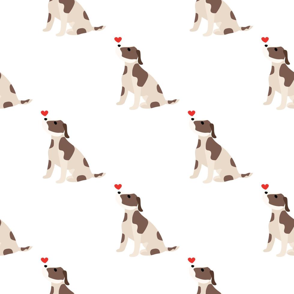 süße hunde jack russell terrier. lustige Tiere. Vektor handgezeichnetes nahtloses Muster. perfekt für baby, kinderbekleidung, druckdesign, textil. weißer Hintergrund.