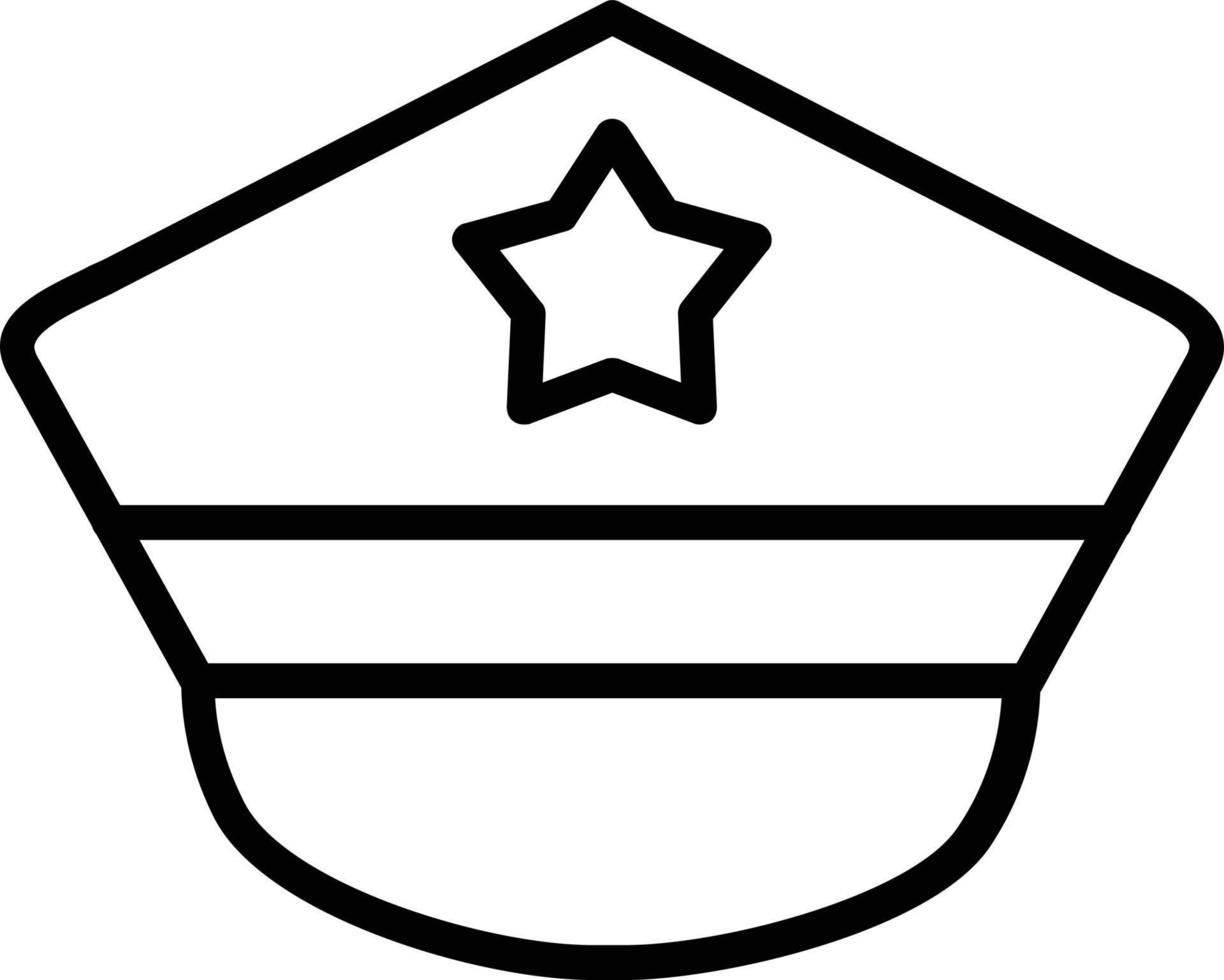 Symbol für die Vektorlinie der Polizeimütze vektor
