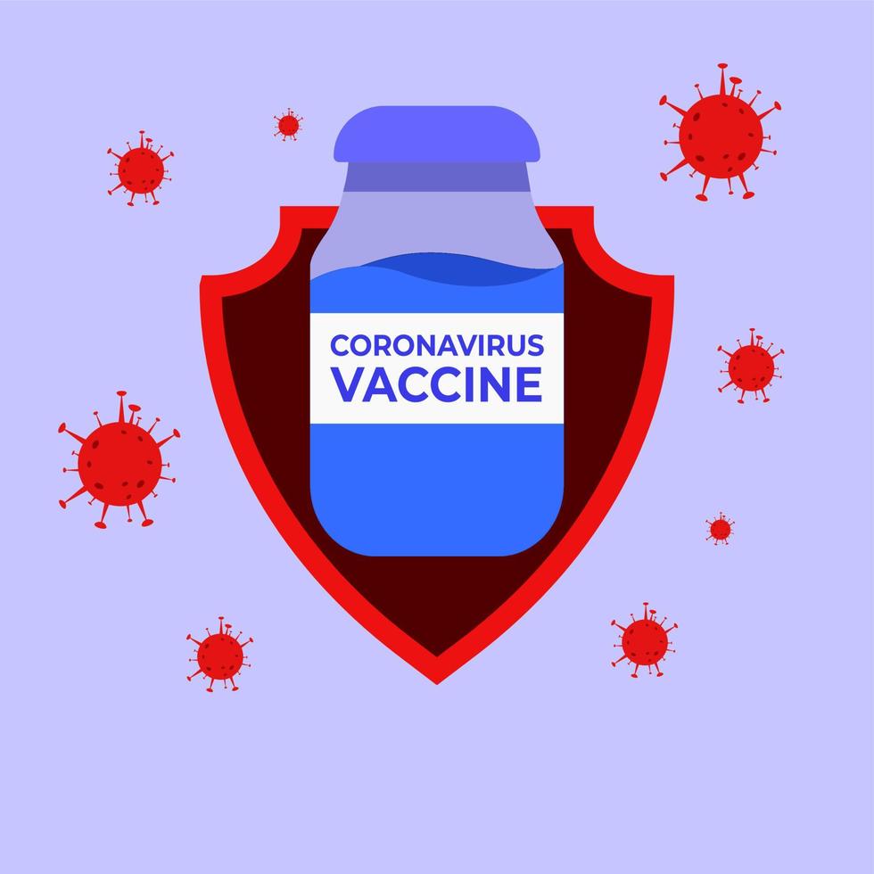 coronavirusvaccin, covid 19-vaccinskyddskoncept vektor