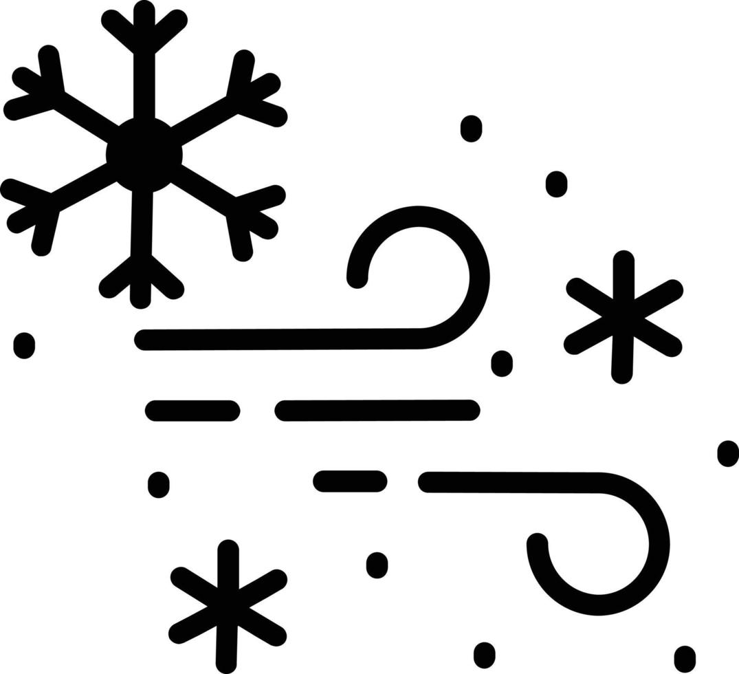 Schneesturm-Glyphe-Symbol vektor