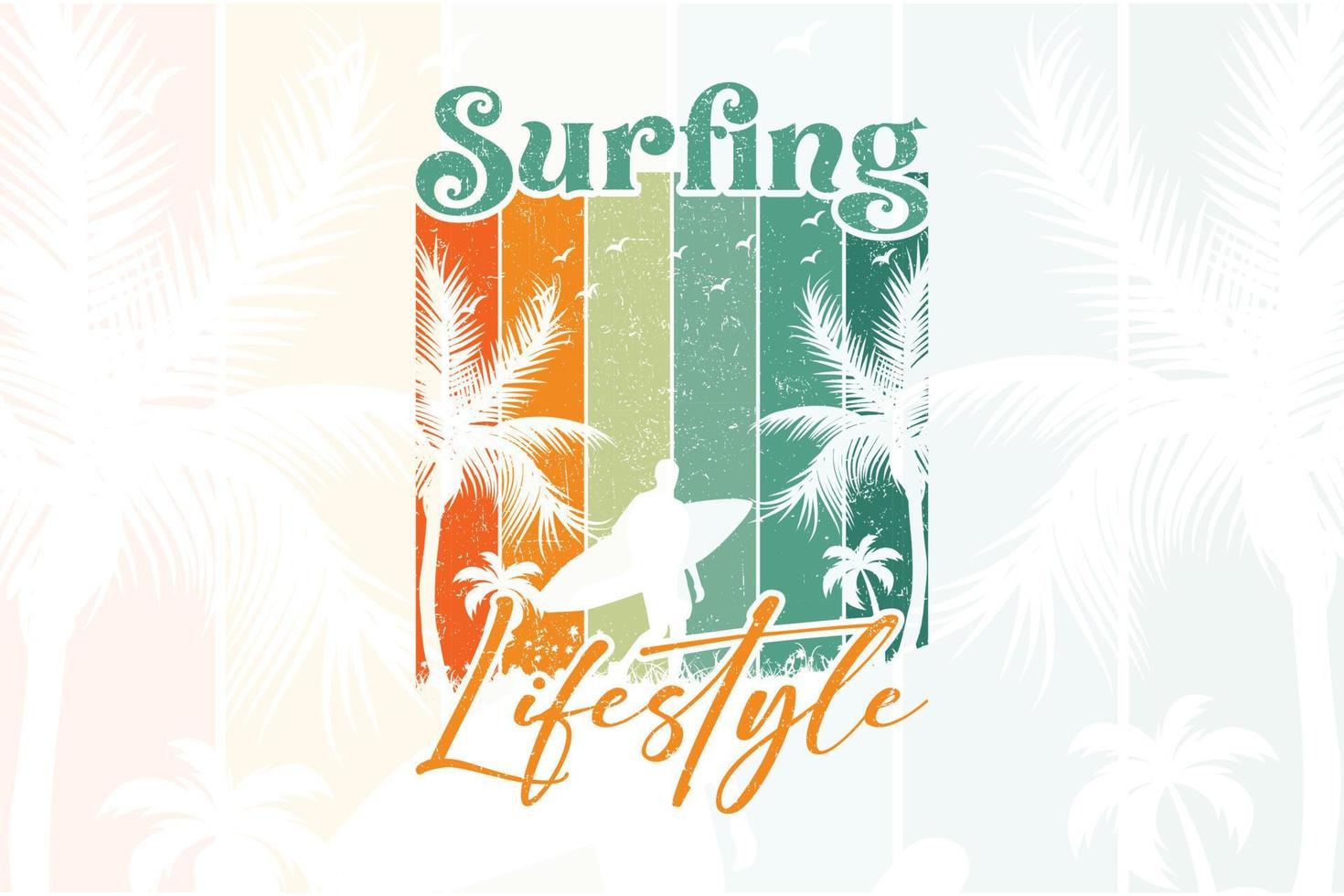 surfing livsstil grafisk t-shirt design vektor