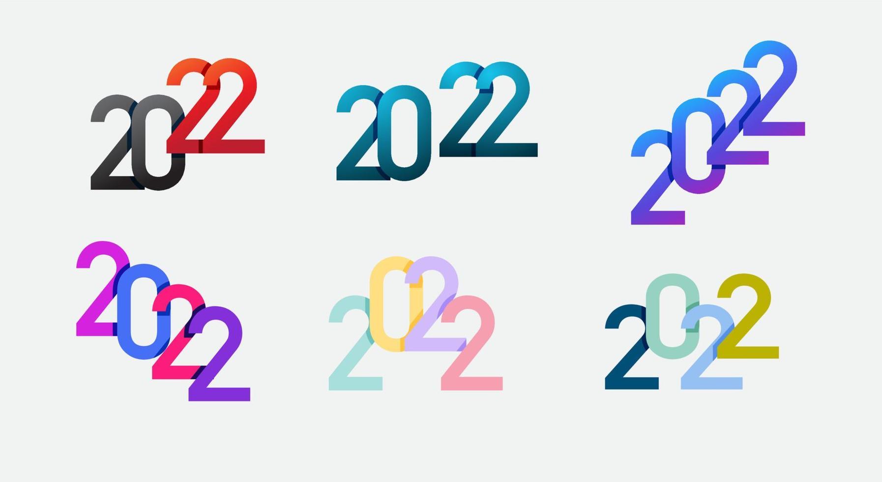 2022 gott nytt år logotyp textdesign, vektorillustration vektor