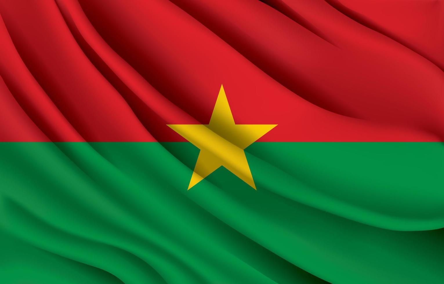 burkina faso nationalflagge, die realistische vektorillustration schwenkt vektor