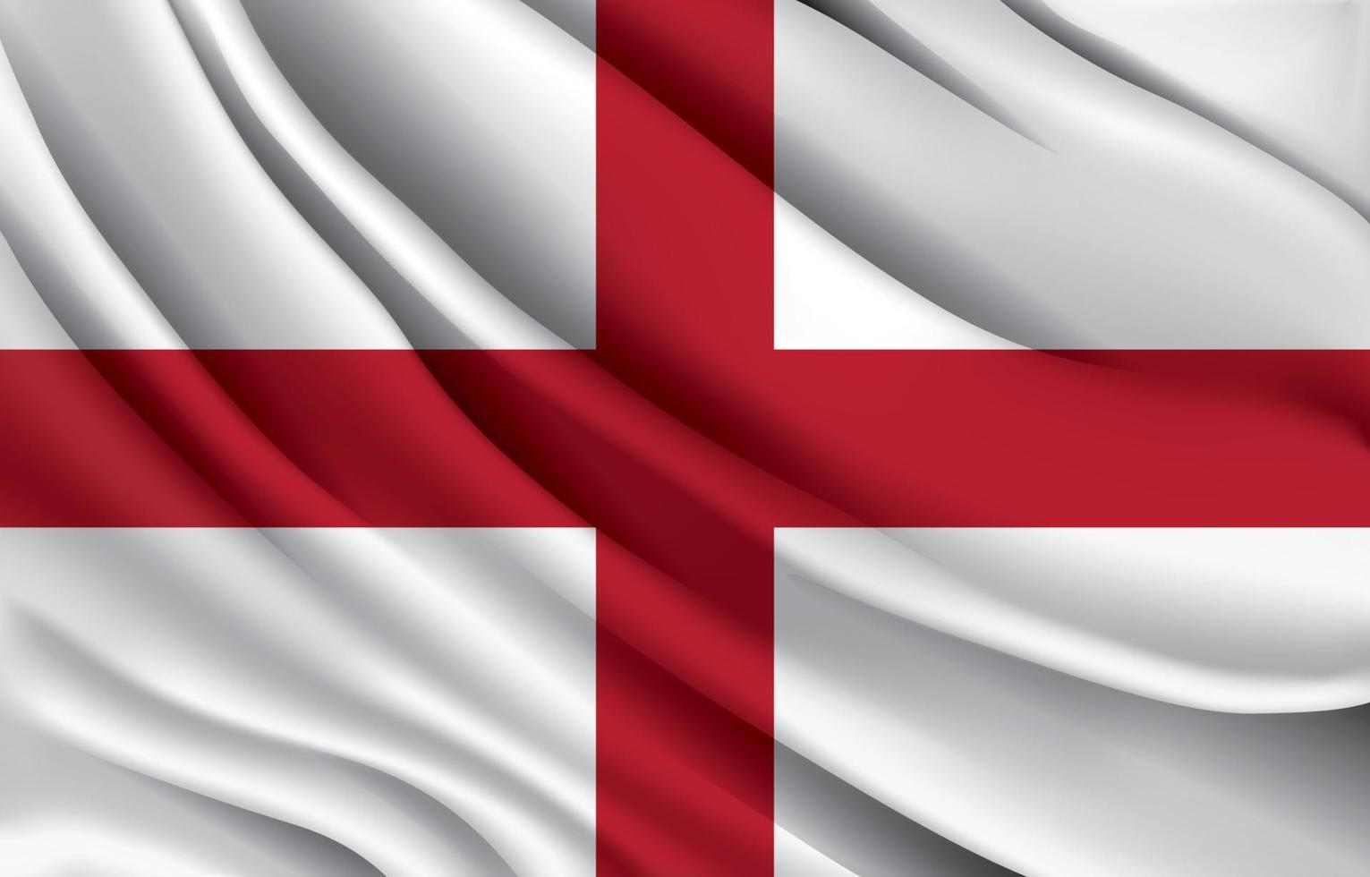 Englands nationella flagga viftar realistisk vektorillustration vektor