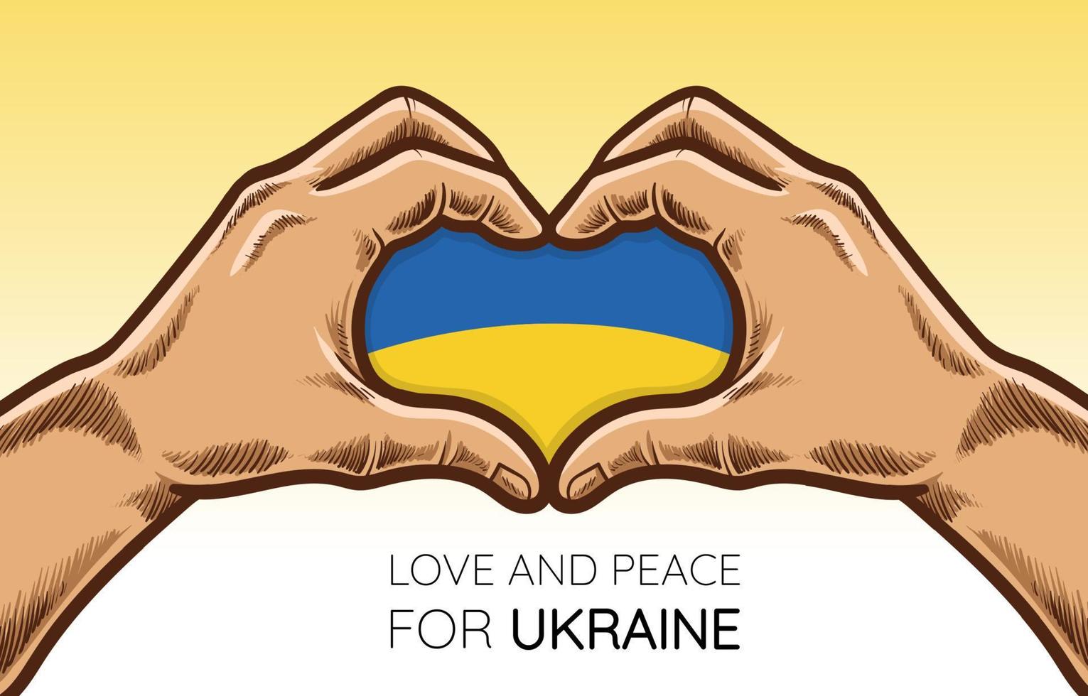 liebe hände geste für ukraine land illustration vektor
