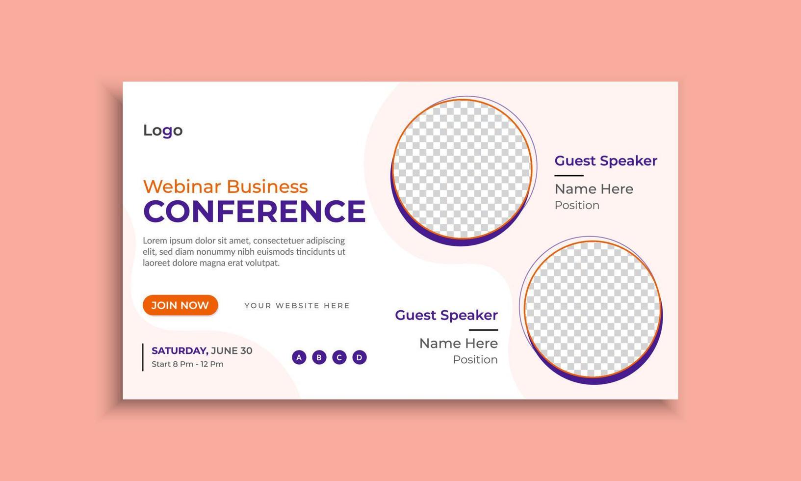 företag webinar konferens sociala medier och webb banner mall vektor