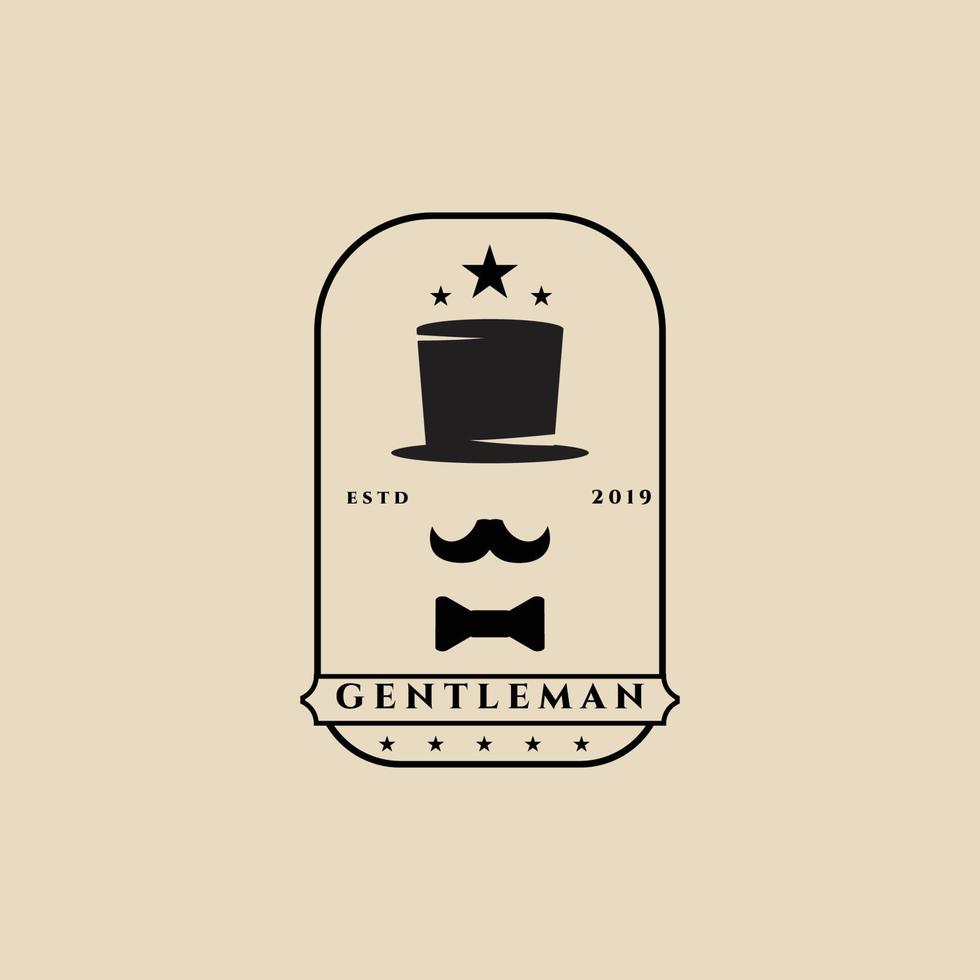Gentleman Vintage Logo, Symbol und Symbol, mit Emblem-Vektor-Illustration-Design vektor