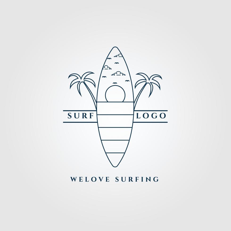 surfa logotyp linjekonst, ikon och symbol vektor illustration design
