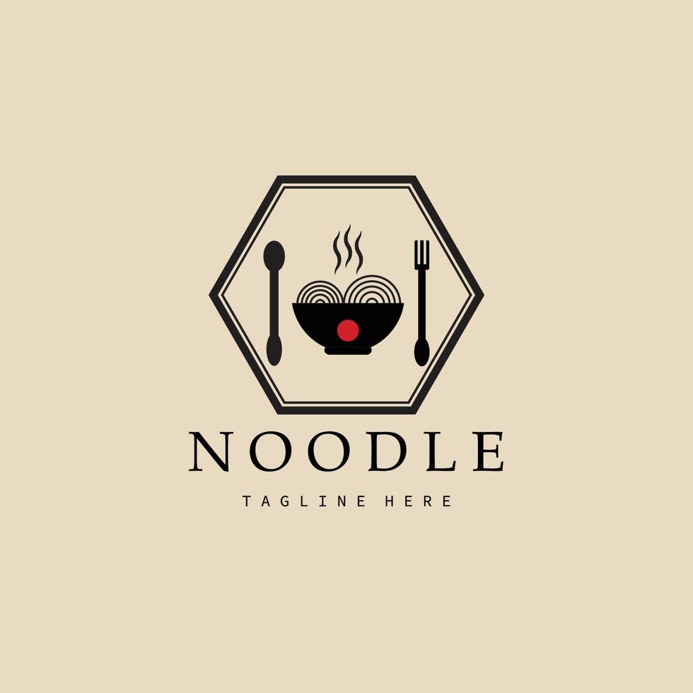 Ramen-Nudel-Vektor-Logo, Symbol und Symbol, mit Emblem-Vektor-Illustration-Design vektor