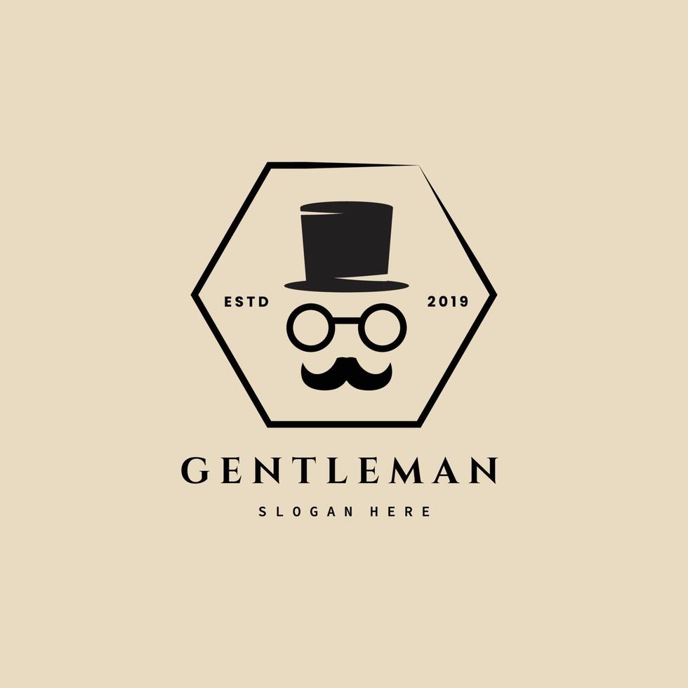 Gentleman Vintage Logo, Symbol und Symbol, mit Emblem-Vektor-Illustration-Design vektor