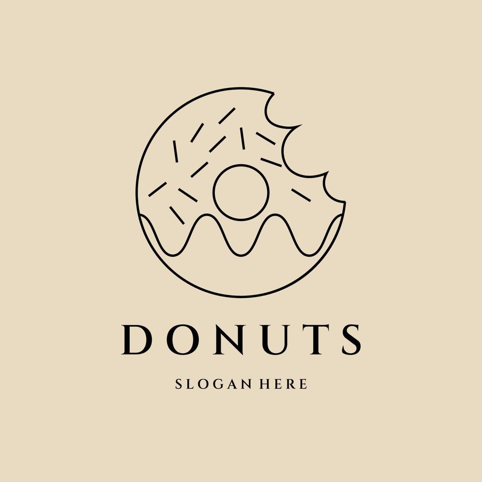 donuts line art logo, symbol und symbol, mit emblemvektorillustrationsdesign vektor