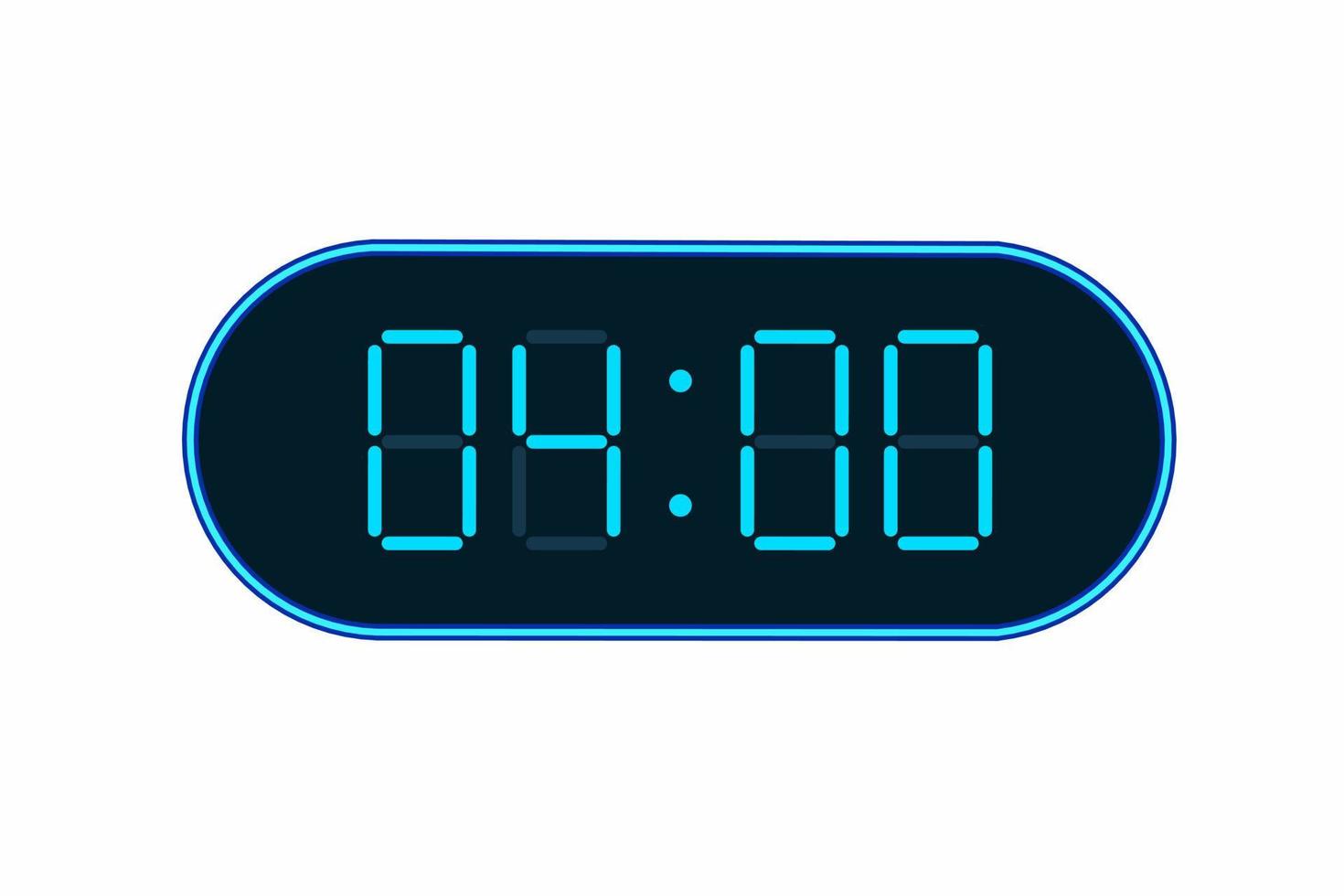 vektorflache illustration einer digitaluhr, die 04.00 anzeigt. Illustration des Alarms mit digitalem Zahlendesign. Uhrsymbol für Stunde, Uhr, Alarmzeichen vektor