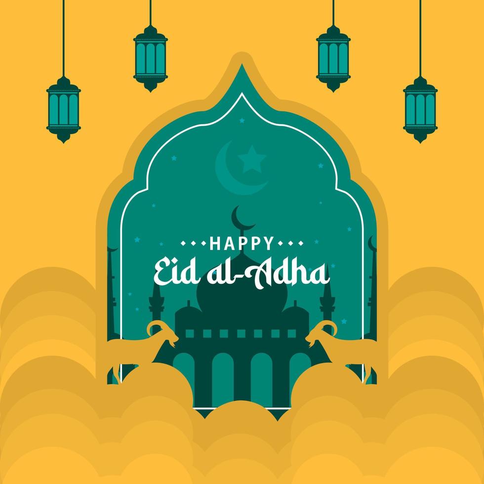 eid al-adha-vektorillustration. geeignet für Banner, Cover, Poster, Flyer, Hintergrund, Hintergrund. Folge 10. Hintergrund der islamischen Landschaft. vektor