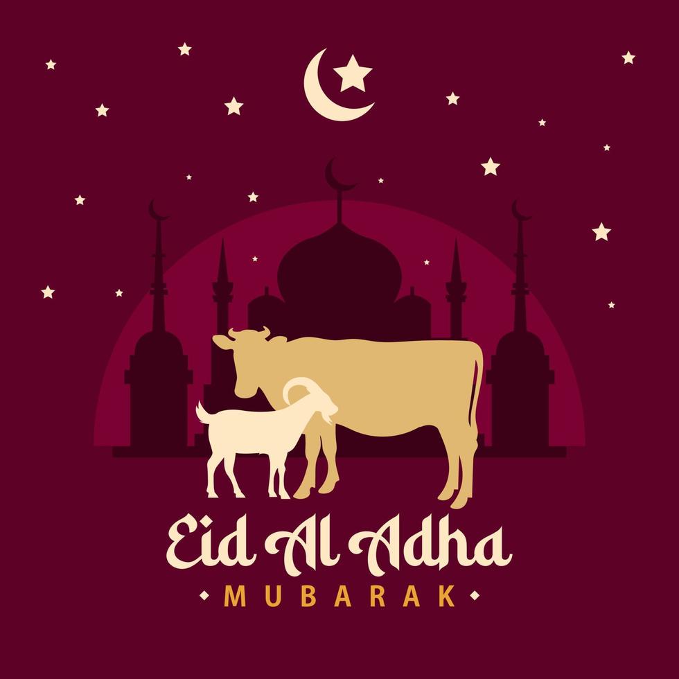 eid al-adha vektorillustration. passar för banderoll, omslag, affisch, flygblad, bakgrund, bakgrund. eps 10. islamiskt landskap bakgrund. vektor