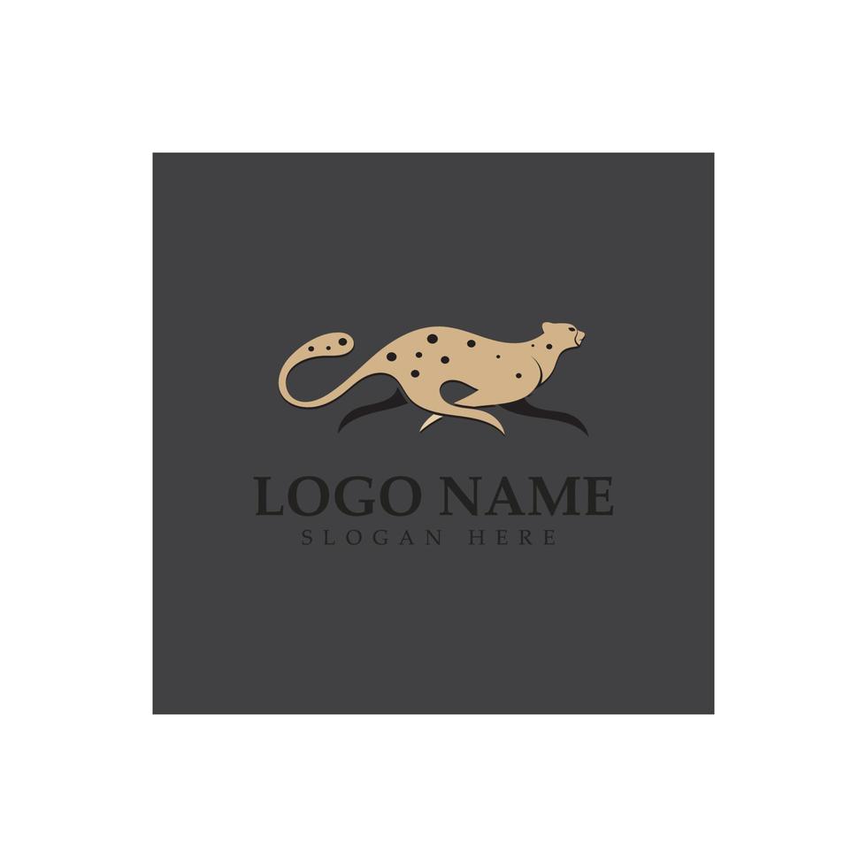 gepard logotyp med platt siluett och färg packad med modern koncept vektor