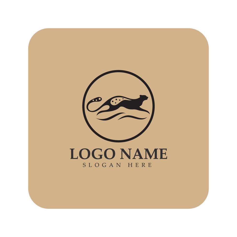 gepard logotyp med platt siluett och färg packad med modern koncept vektor