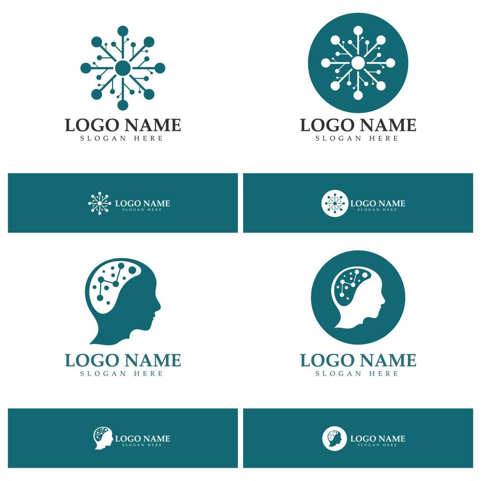 Neuron-Logo oder Nervenzellen-Logo-Design, Molekül-Logo-Illustrationsvorlagensymbol mit Vektorkonzept vektor