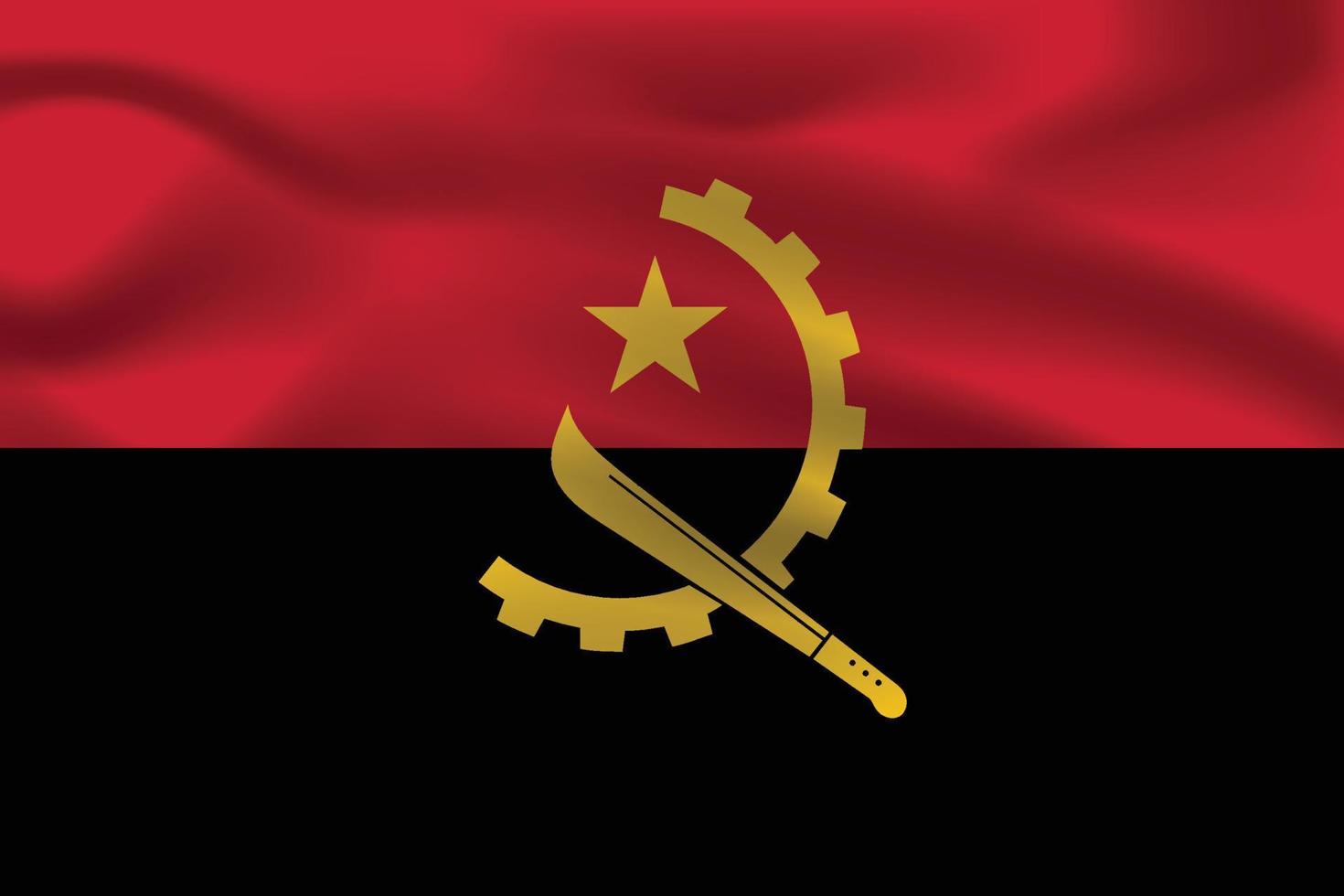 angolas realistiska nationalflagga vektor