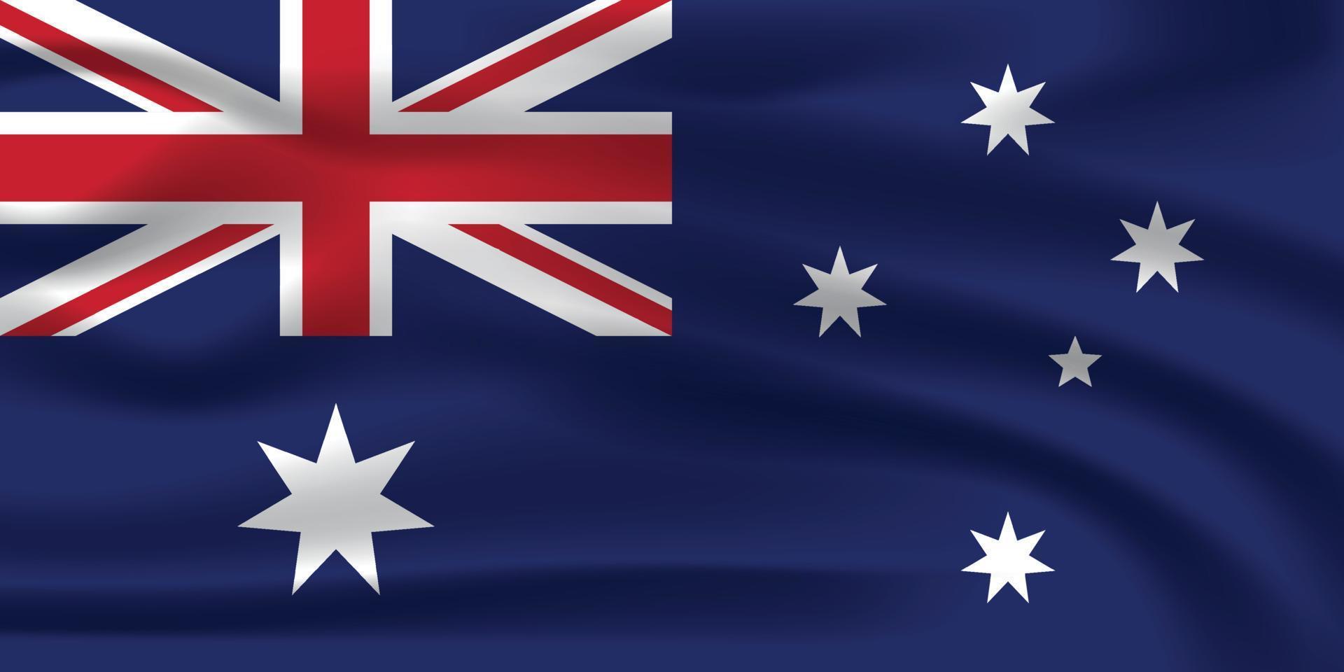 die realistische nationalflagge von australien vektor