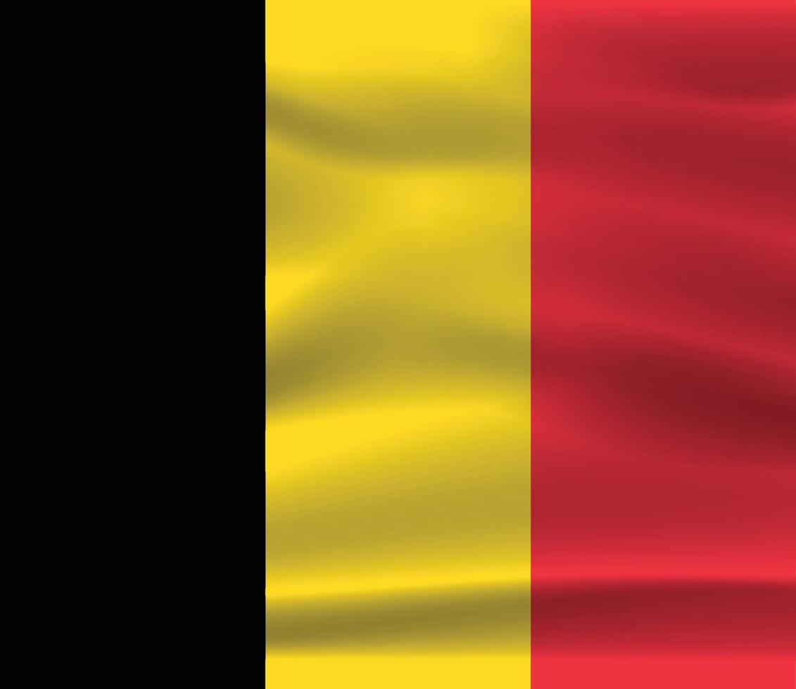 die realistische nationalflagge von belgien vektor