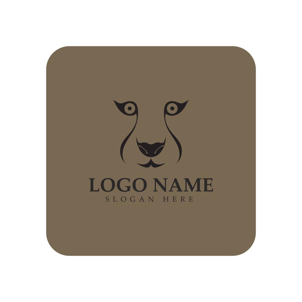 Geparden-Logo mit flacher Silhouette und Farbe, verpackt mit modernem Konzeptvektor vektor