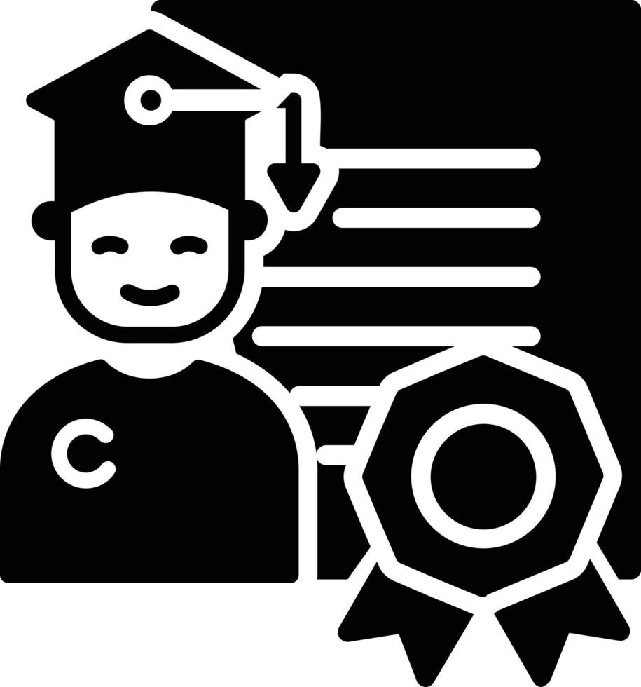 Glyphen-Symbol für Absolventen vektor